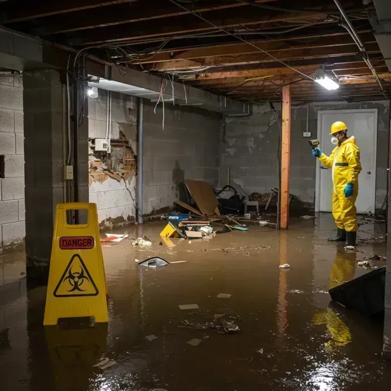 Flooded Basement Electrical Hazard in Salineville, OH Property